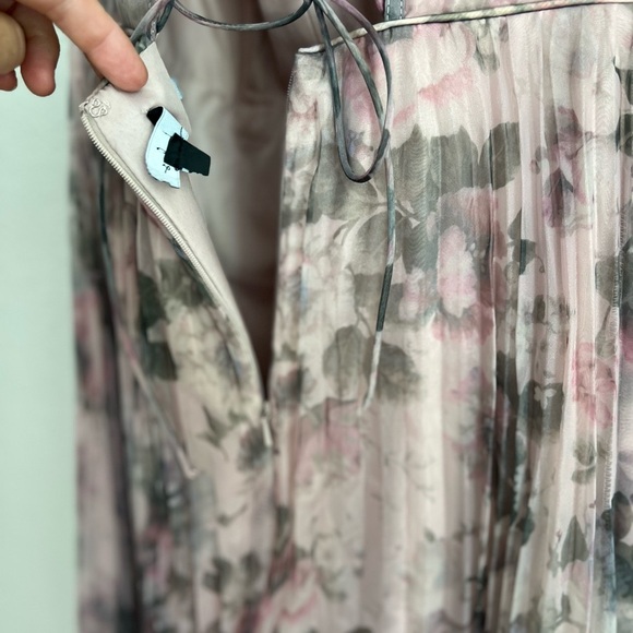 NWOT Most Beautiful Day Pink Multi Floral Print Organza Maxi Dress - Picture 6 of 9